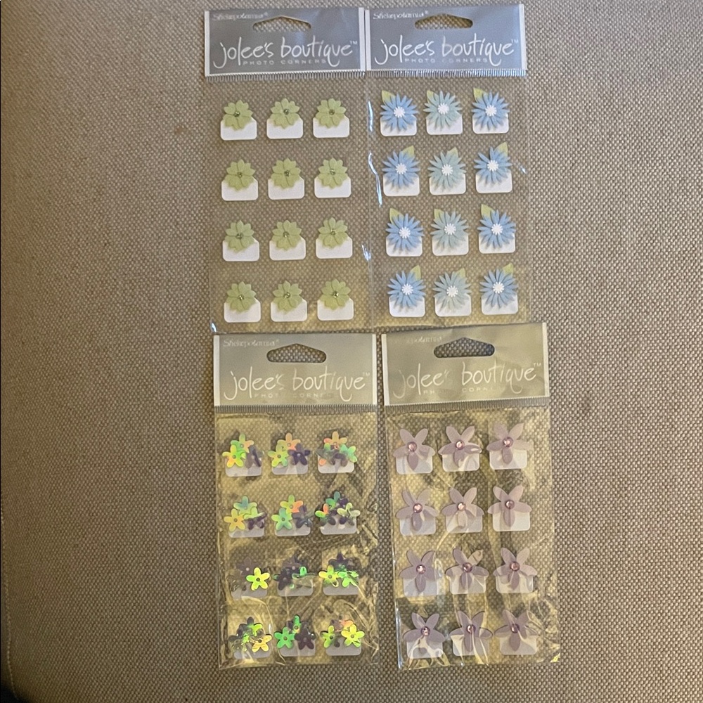 Floral Stickers Set - Green, Blue, Purple
